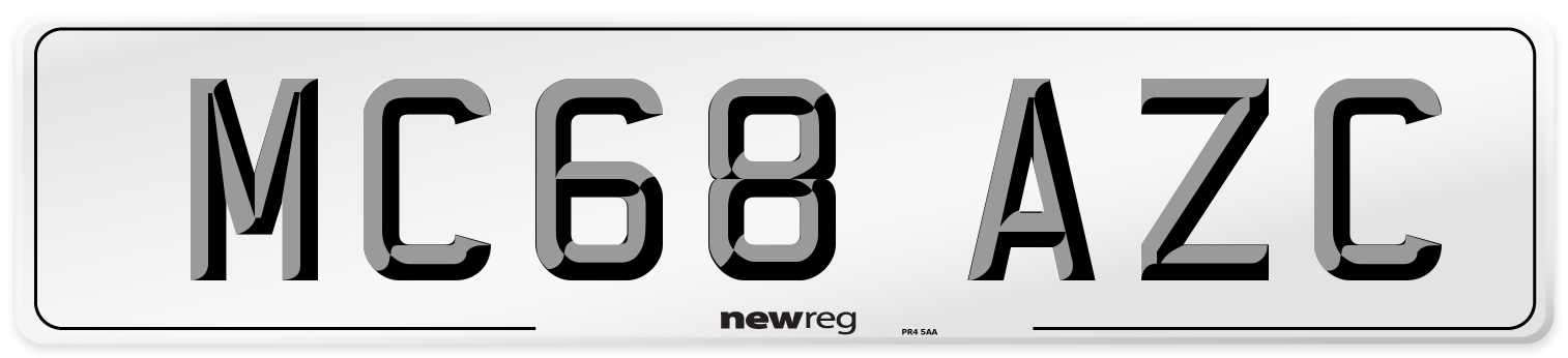 MC68 AZC Number Plate from New Reg